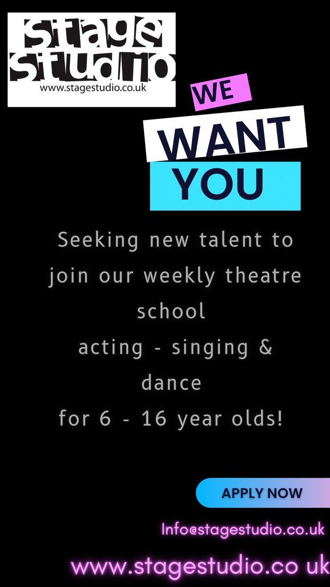 StageStudio's tweet image. Recruiting new talent to join our fab theatre school based ⁦@chobhamacademy⁩ in Stratford. Acting - Singing and Dance #stratford #newham #E20 #eastlondon #performingartsschool stagestudio.co.uk