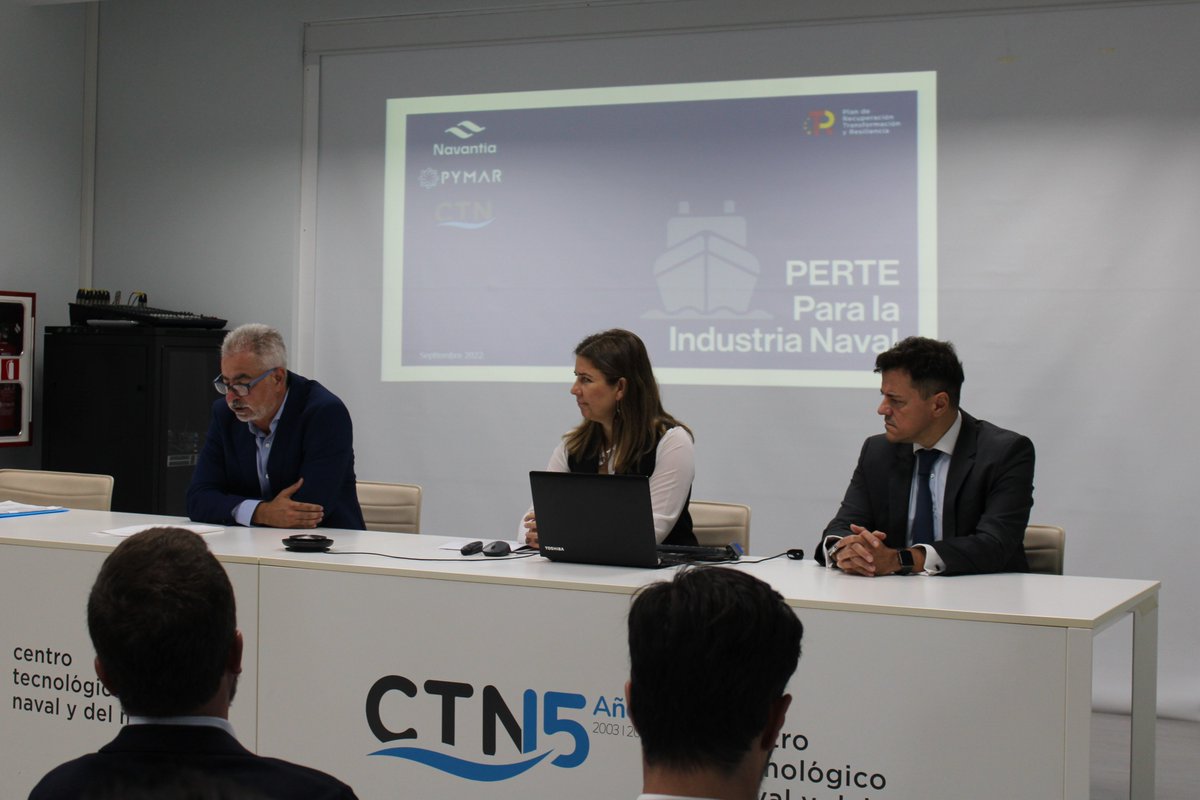 CTNInnova's tweet photo. Ya ha comenzado el desayuno empresarial "Presentación PERTE Naval" de #CTN.

Durante la mañana, @NavantiaOficial y #PYMAR  mostrarán las acciones a realizar englobadas en este proyecto centrado en la transformación de la cadena de valor del sector naval. 🔝 https://t.co/daqiJEIrkN