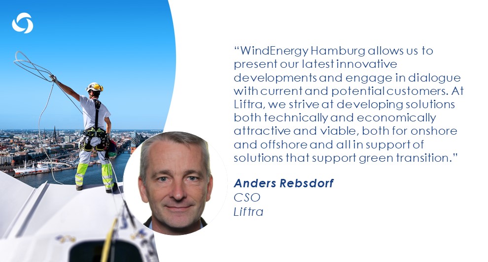 Liftra designs, engineers, manufactures, and delivers tailor-made solutions for special lifting and transportation tasks and turnkey equipment for select turbine models.  #onshoreenergy #offshoreenergy Hamburg Messe and Congress #theidealconnection #climatefirst