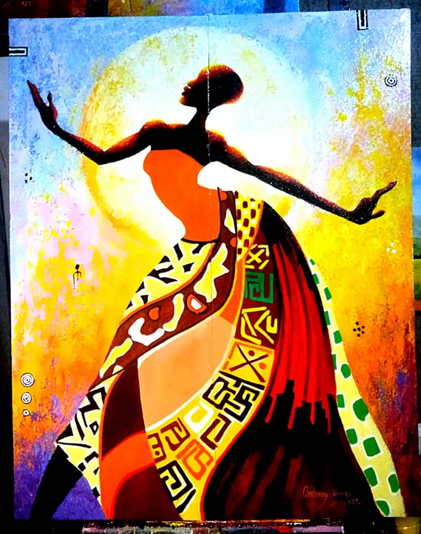 OmbeniKahavo's tweet photo. Oil on canvas,100×80Cm, Afrikan Abstract 2022 https://t.co/SX4QGRFrnV