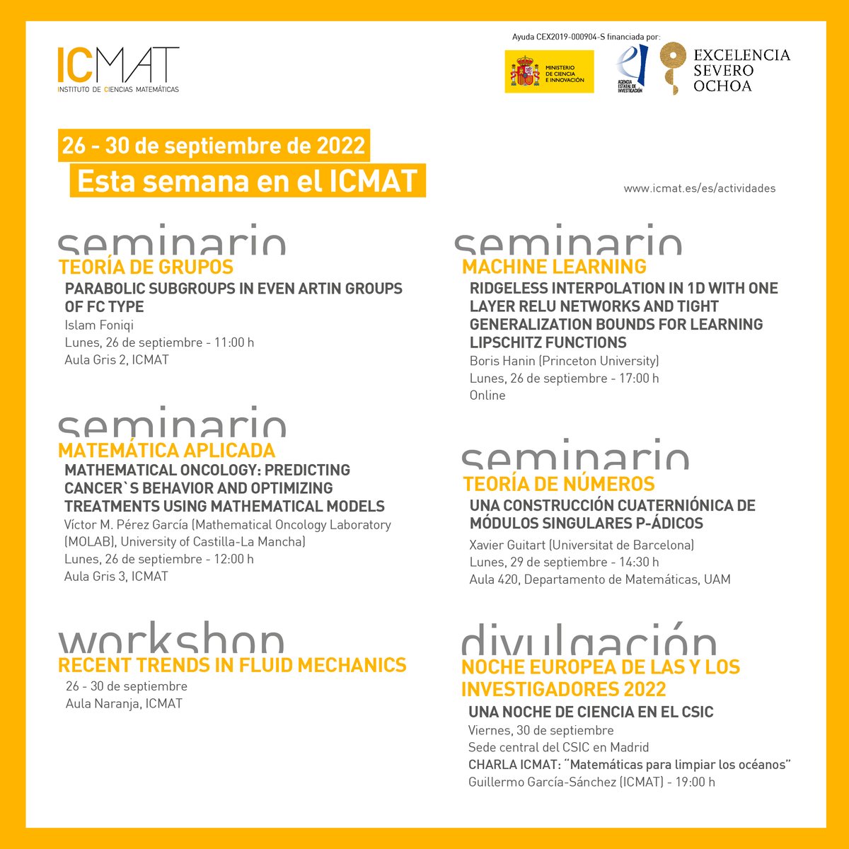 🗓️ Estas son las actividades que organiza el #ICMAT esta semana. 

Más info 👉 icmat.es/es/actividades…