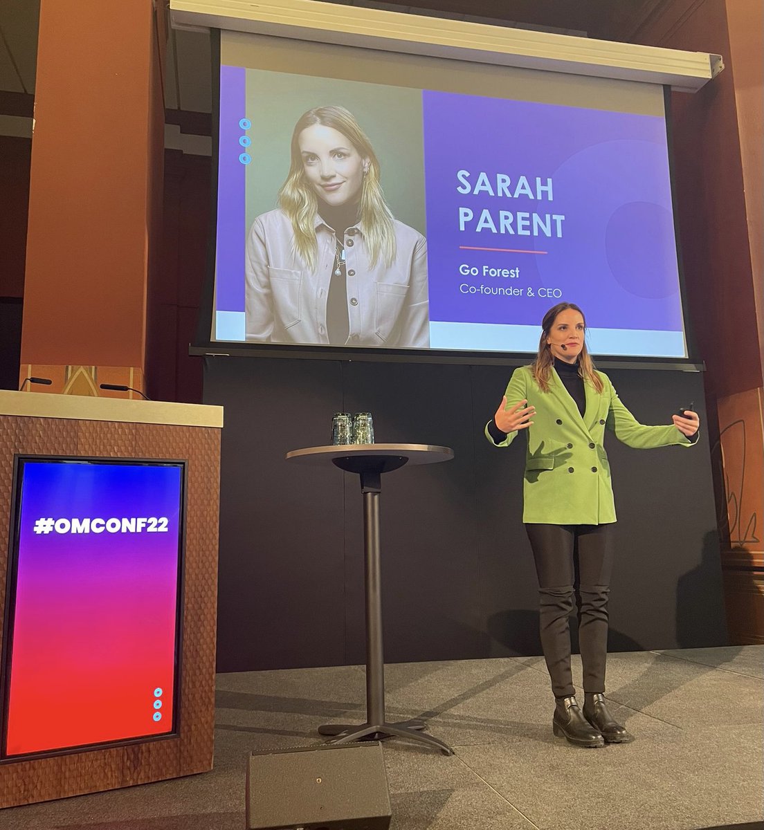 OMconference24's tweet photo. "Marketeers kunnen de wereld redden." 🌎
- De grote conclusie van #GoForest founder Sarah Parent op #OMconf22. https://t.co/vBKofyph9b