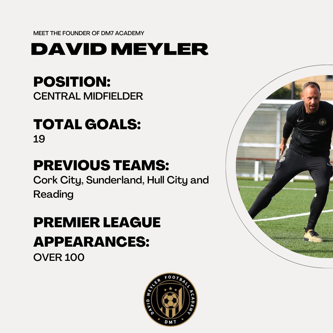 Meet the founder of DM7 Football Academy - former pro footballer <a href="/DavidMeyler/">DavidMeyler</a>👋

Bringing his experience &amp; love for the game, David set up DM7 to help develop the next generation of football superstars✨

Join #TeamDM7 today! Email us on enquiries@dm7footballacademy.co.uk