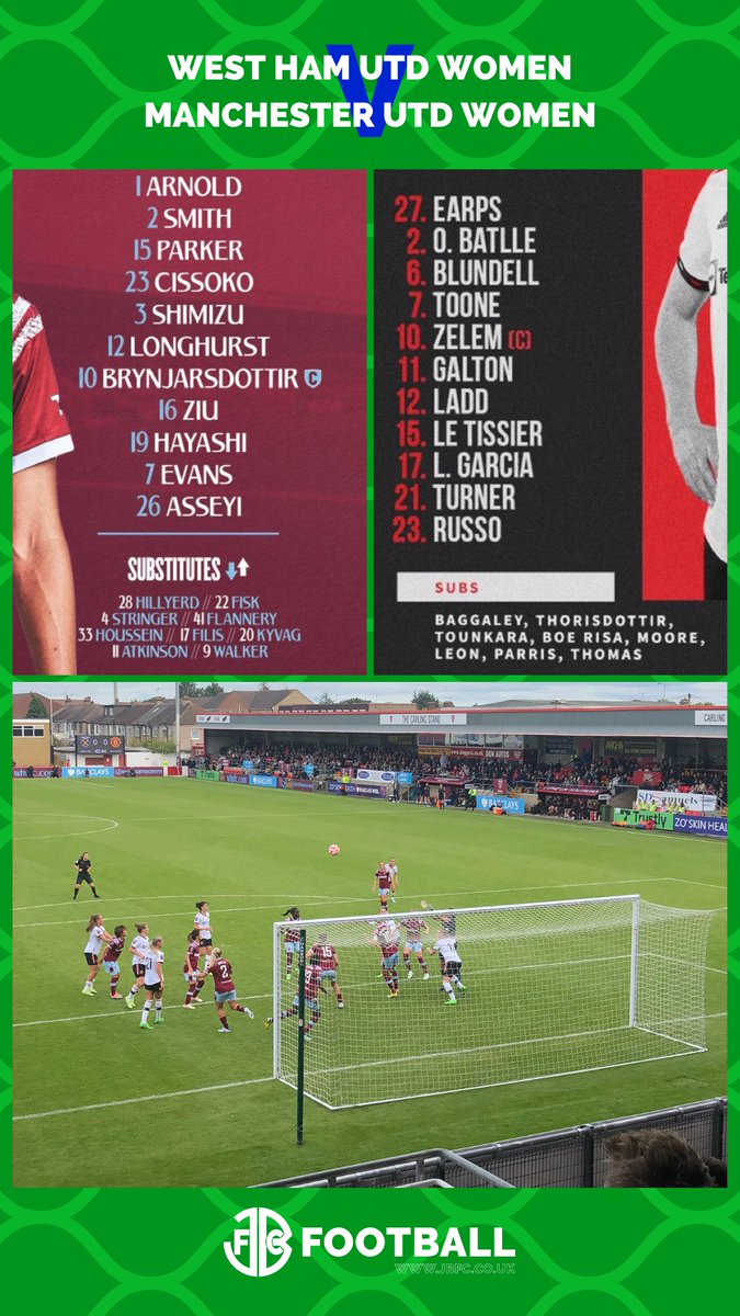 JBFCFootball's tweet photo. Match 10: An entertaining game in the @BarclaysWSL at @Dag_RedFC on Sunday as @ManUtdWomen beat @westhamwomen thanks to goals from @LuciaGarcia17 and @HanBlundell. 

Man Utd played some really nice stuff, Hammers played well but just undone. ⚽️ https://t.co/eOXpvTm5U1