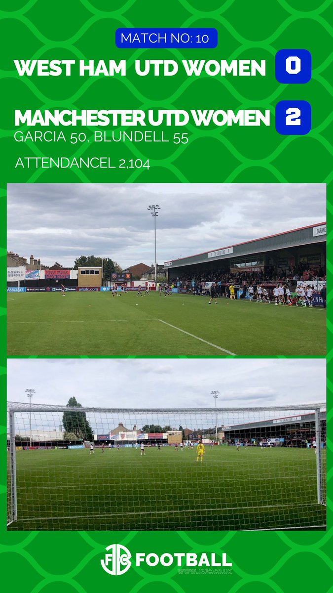 Match 10: An entertaining game in the <a href="/BarclaysWSL/">Barclays Women's Super League</a> at <a href="/Dag_RedFC/">Dagenham & Redbridge</a> on Sunday as <a href="/ManUtdWomen/">Manchester United Women</a> beat <a href="/westhamwomen/">West Ham United Women</a> thanks to goals from <a href="/LuciaGarcia17/">Lucía García</a> and <a href="/HanBlundell/">Hannah Blundell</a>. 

Man Utd played some really nice stuff, Hammers played well but just undone. ⚽️