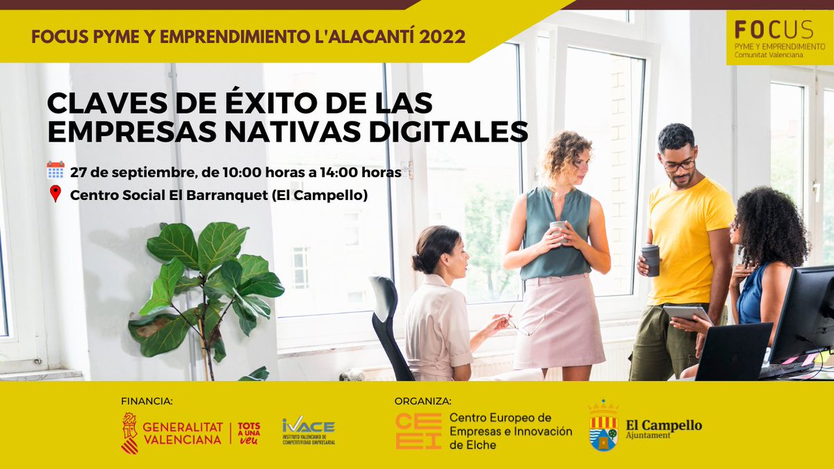 garajedoce's tweet photo. #FormacionPresencial 🎓

@raulcarrion @faloco y Vicent Alavés 

#Debate sobre #EmpresasNativasDigitales 💻 

🗓 27 de septiembre, 10-14 h. 
📍Av. de l'Estació, 16, El Campello (Alicante)

Organiza -> @ceeielche @generalitat @GVAivace 

¡INSCRÍBETE! 👉 https://t.co/ooP2fprT5T https://t.co/6NAm3Eg0En