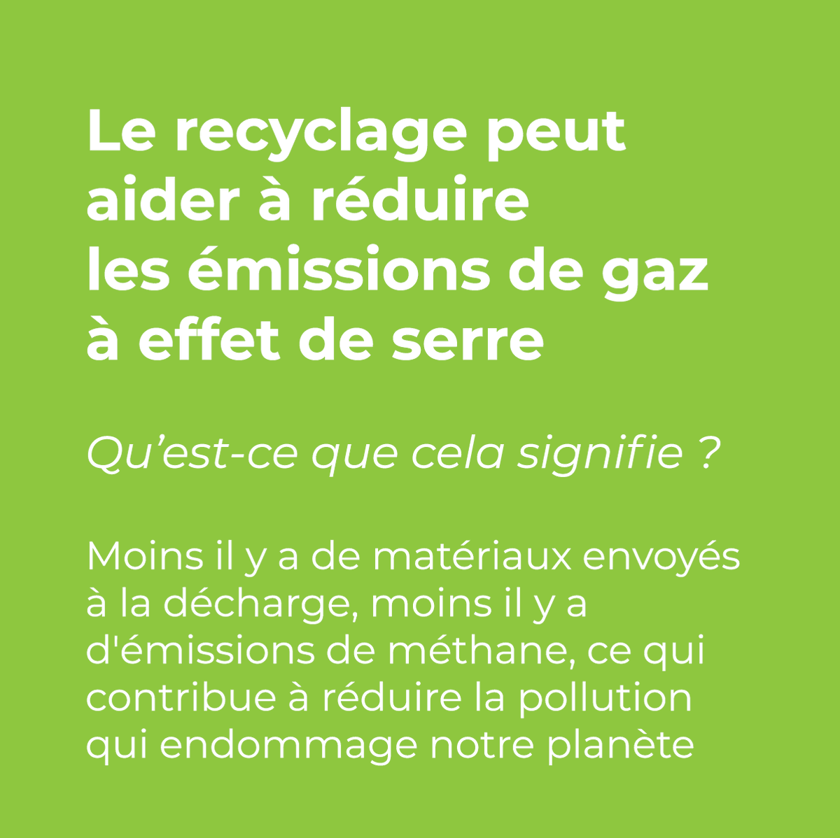 [#THREAD] Le recyclage peut contribuer à réduire les émissions de gaz à effet de serre permettant ainsi de réduire la quantité de déchets envoyés dans les décharges 🌡️ 3/4