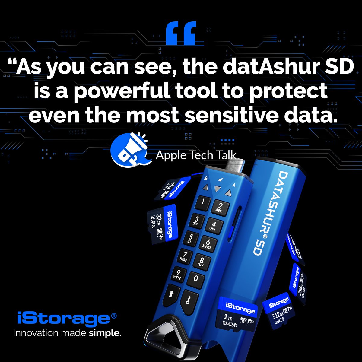 Apple Tech Talk have tried the DatAshur SD and this is what they had to say…

Read full article here: appletechtalk.com/datashur-sd-wi…

iStorage is striving to make the digital world a safer place.

#cybersecurity #hacking #security #technology #hacker #infosec