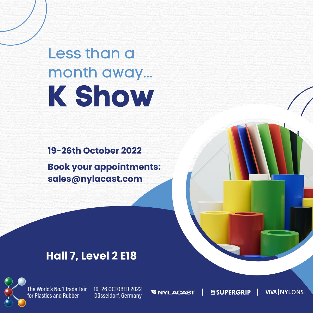 We are LESS THAN A MONTH AWAY!  
On the #KTradefair you'll discover a broad range of our specialised developments in engineering...read more about this event ow.ly/R4qz50KeHiL
#K2022