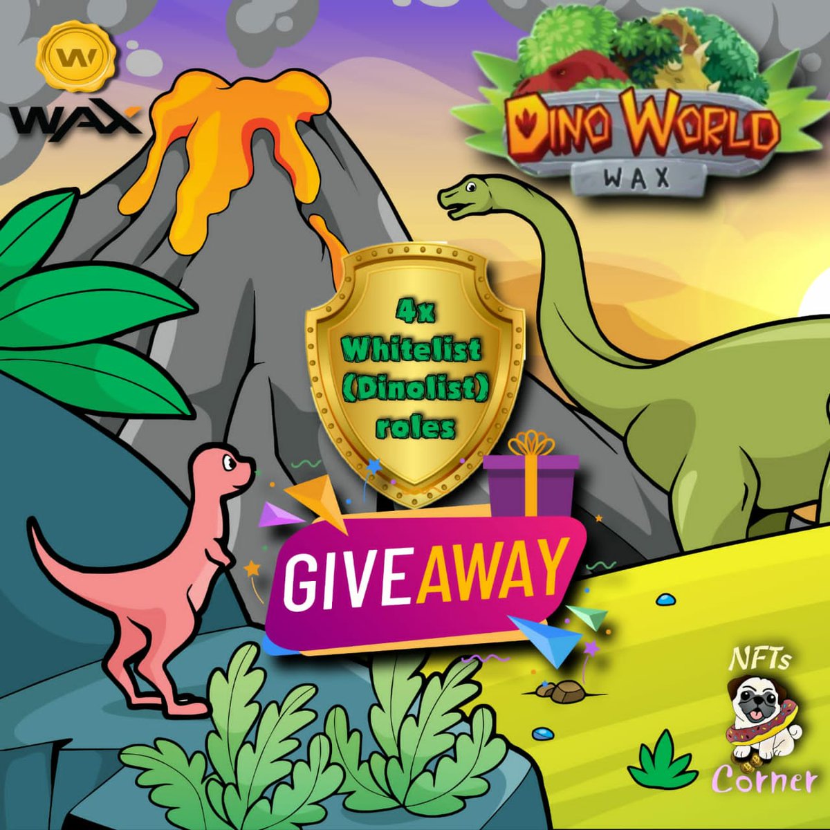 nftscorner4u's tweet photo. 4x @DINOLIST ROLE
Must:  
1⃣. Follow : @nftscorner4u and @Dinoworldwax
2⃣ .RT + Like + Tag 3 Friends
3⃣. Join Discord inorder to get the role : https://t.co/H5CggObRQw 
4⃣. Join Telegram : https://t.co/97LYgpy7xA
48 HR
#NFT #P2E #WAXP #WAX #BTC #Giveaway #DINO #Giveaways #SOL https://t.co/YyycY3T1I4