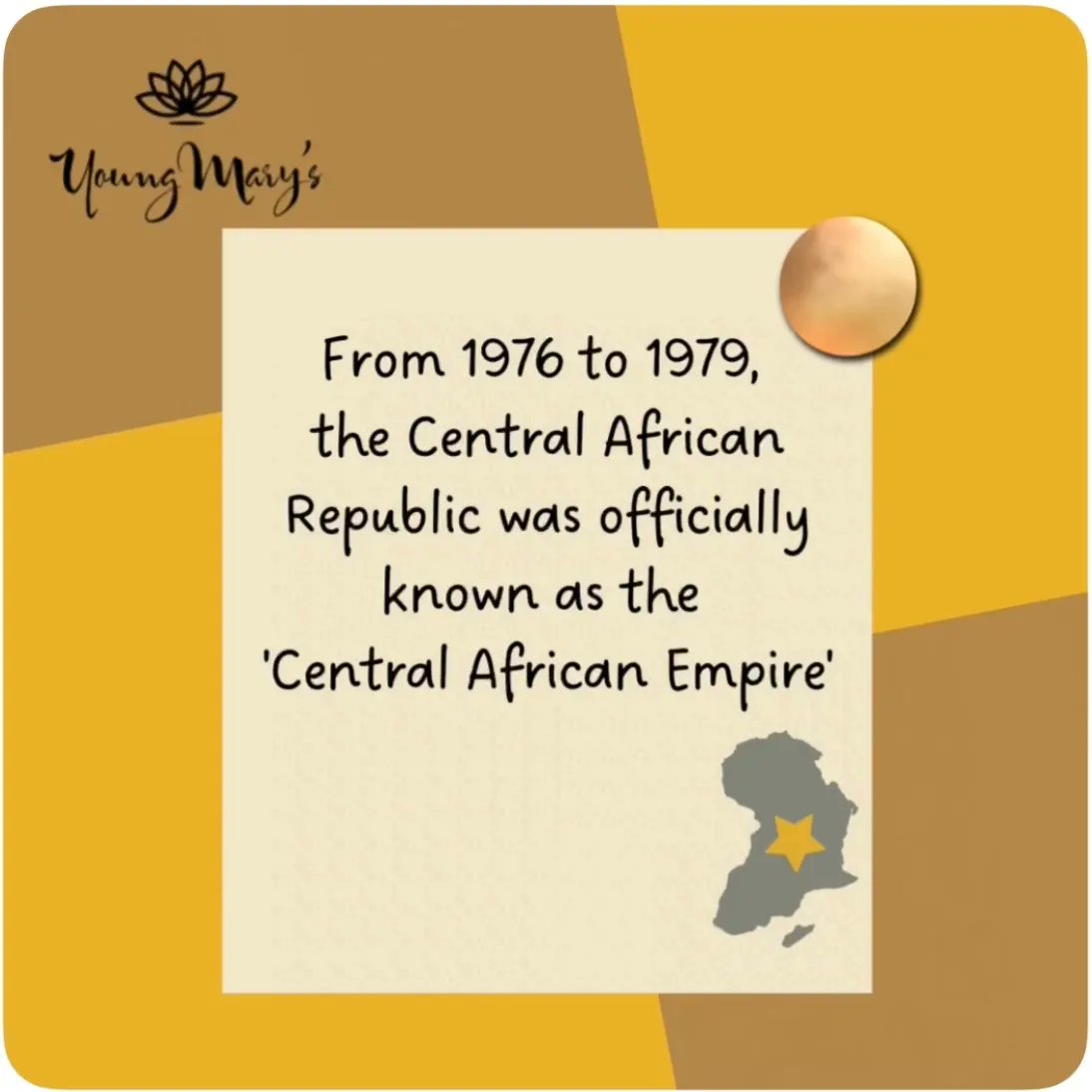 ItsYoungMarys's tweet photo. Our next #Africafact is about #CAR 
🇨🇫 👑 https://t.co/G4KEJoCzNH