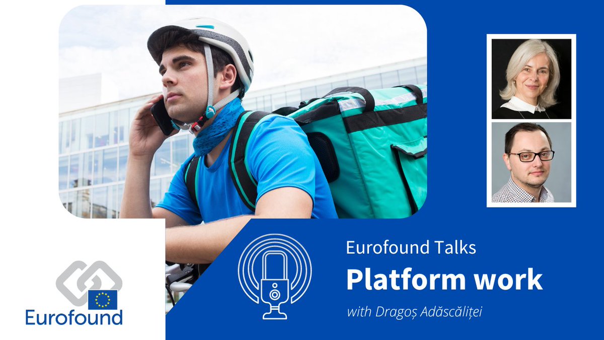 eurofound's tweet photo. 🔎 We turn our focus to #PlatformWork this week, with a new episode of #EurofoundTalks dedicated to the issue, and a #EurofoundLIVE webinar on regulating platform work in Europe taking place this Wednesday.

📰 Read more: https://t.co/vr2zpyp9iI https://t.co/XLFFjZwV91