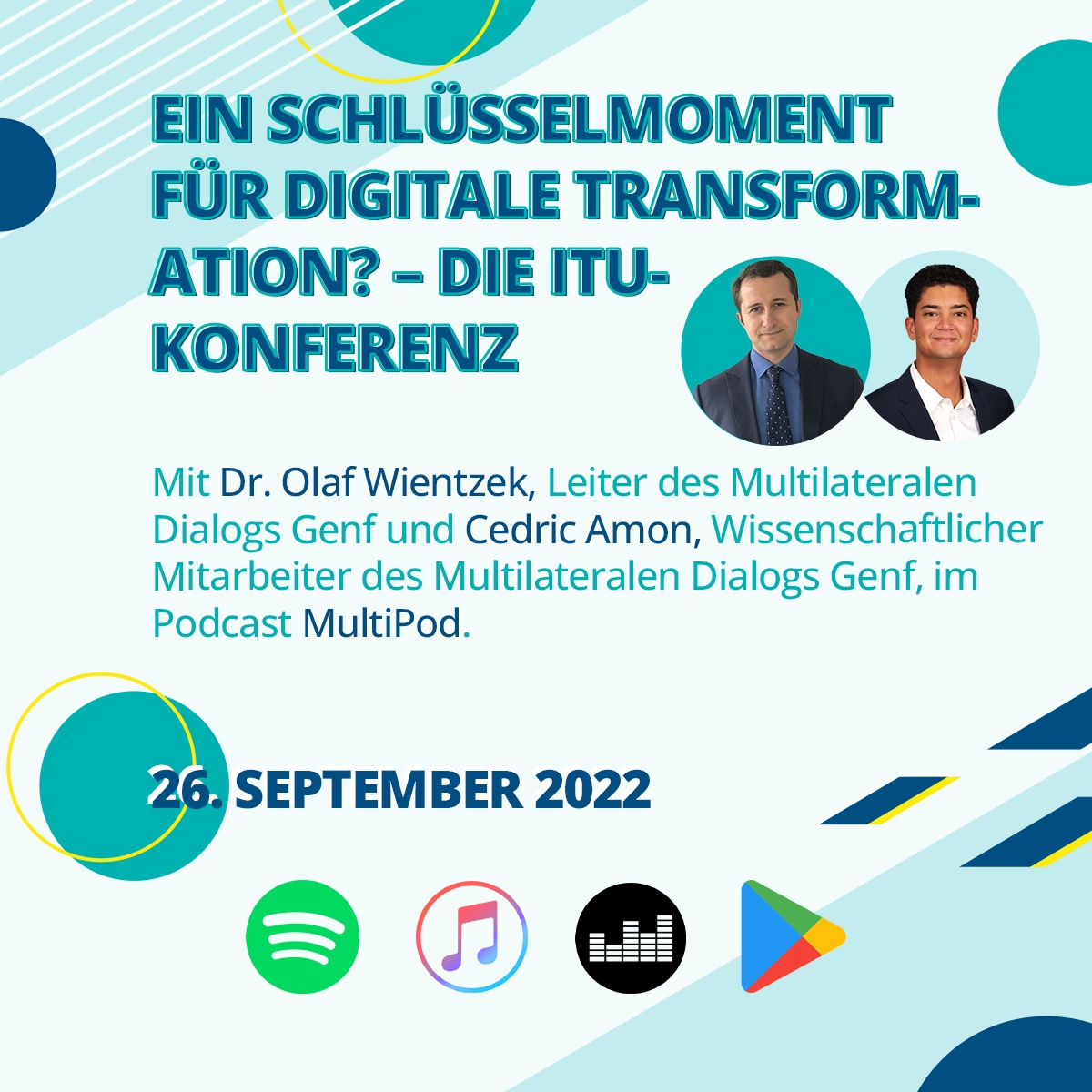 KASonline's tweet photo. In der neuen Folge des #MultiPod diskutieren unsere Experten @AguirreO & @CedricBAmon die #ITU_Konferenz in #Bukarest. Bereits zu Beginn wird ein Tauziehen zw. der staatliche Kontrolle des Internets und dem sog. offenen Internet erwartet. 🎧 Zum #Podcast: https://t.co/wRYQDxUfwx https://t.co/UkX92GqPvP