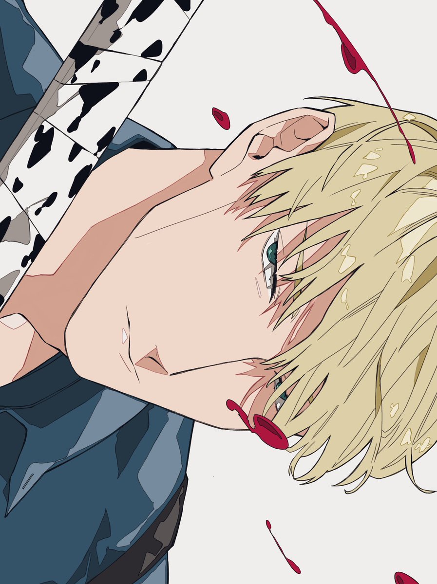 nanami kento male focus 1boy solo blonde hair short hair shirt looking at viewer  illustration images