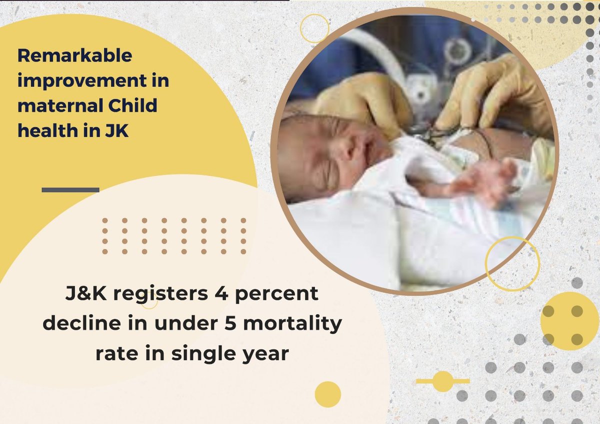 #ProgressingJK The registration of significant decline in the Infant Mortality Rate (IMR) during last one year reflects the persistent & tireless efforts of JK Govt to provide essential neonatal care at Govt health institutions. @PMOIndia @HMOIndia @MoHFW_INDIA @OfficeOFLGJandK