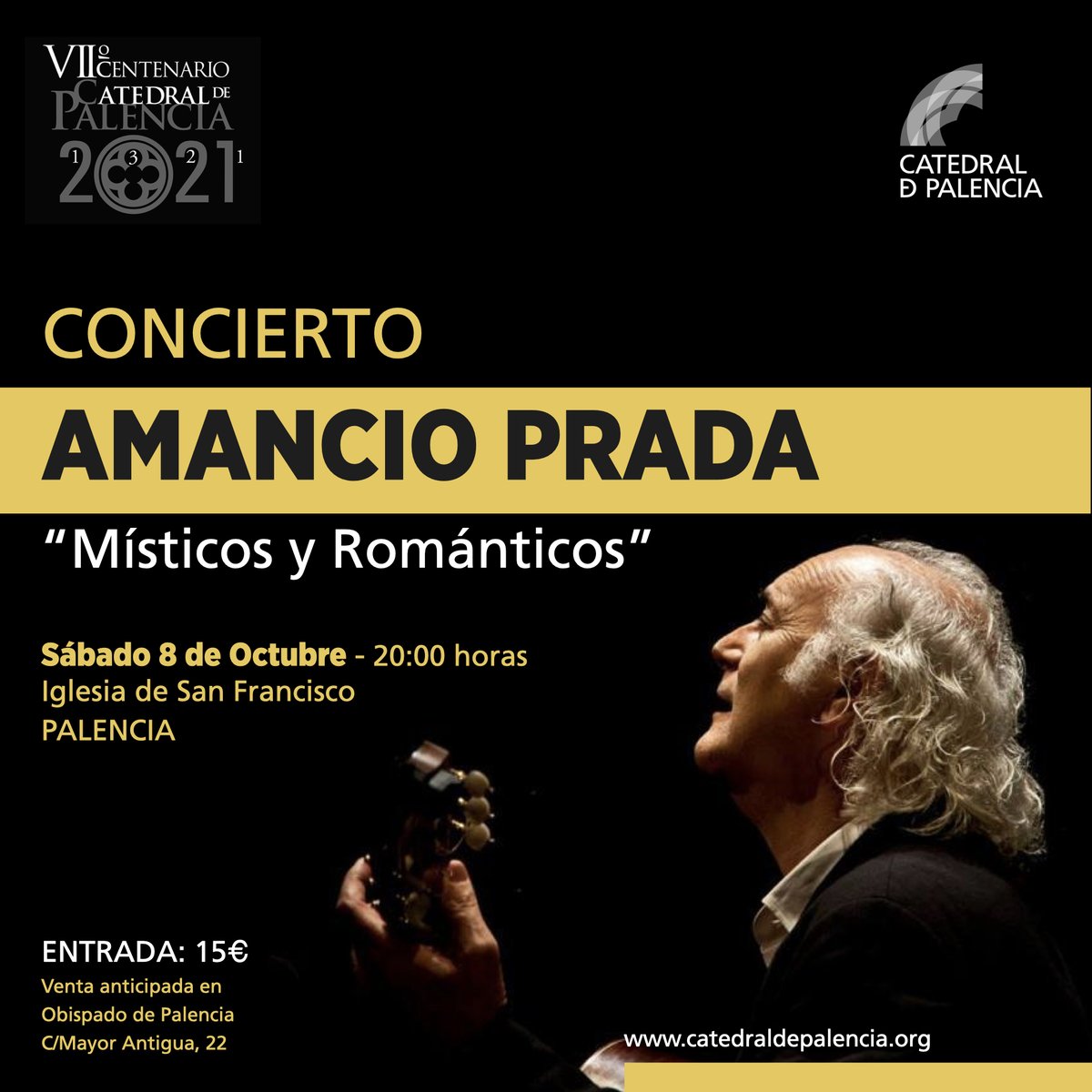 catedralpalenci's tweet photo. Dentro de la programación del 7º Centenario de la Catedral de Palencia os proponemos un concierto único: Amancio Prada "Místicos y Románticos".
@IglesiaPalencia
@Amancio_Prada
#CatedraldePalencia #renacer #AmancioPrada #misticos #musica #concierto #cultura #Palencia #turismo https://t.co/K95WMHEIXg