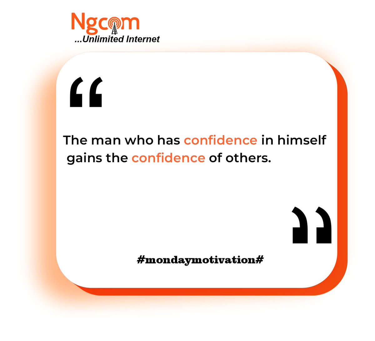 ngcom_net's tweet photo. Your level of confidence should always speaks for you ☺
#NGCOMNetworks #newweek #mondaymotivation #mondaymood #motivation #newgoals #asuu #University #happymonday #opportunity #newweeknewgoals #newweeknewstart #positivity #confidence #work https://t.co/JTSAefiNoI