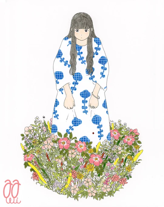 イラスト : あらゆる経験が私の花を育てていた。 