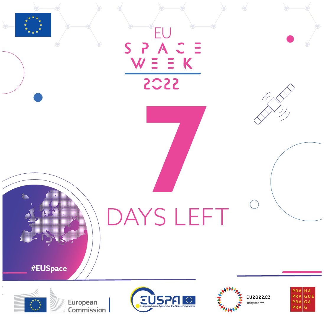 EU4Space's tweet photo. The EU Space Week is around the corner, we'll be there in a week!

We're adding the last details to give you the best sessions and demonstrations to bring #EUSpace down to Earth. 🚀🌍

Remember to enrol in the sessions &amp; create your own #EUSW!

https://t.co/D7TDHNGPby https://t.co/2QGr7FGKr5