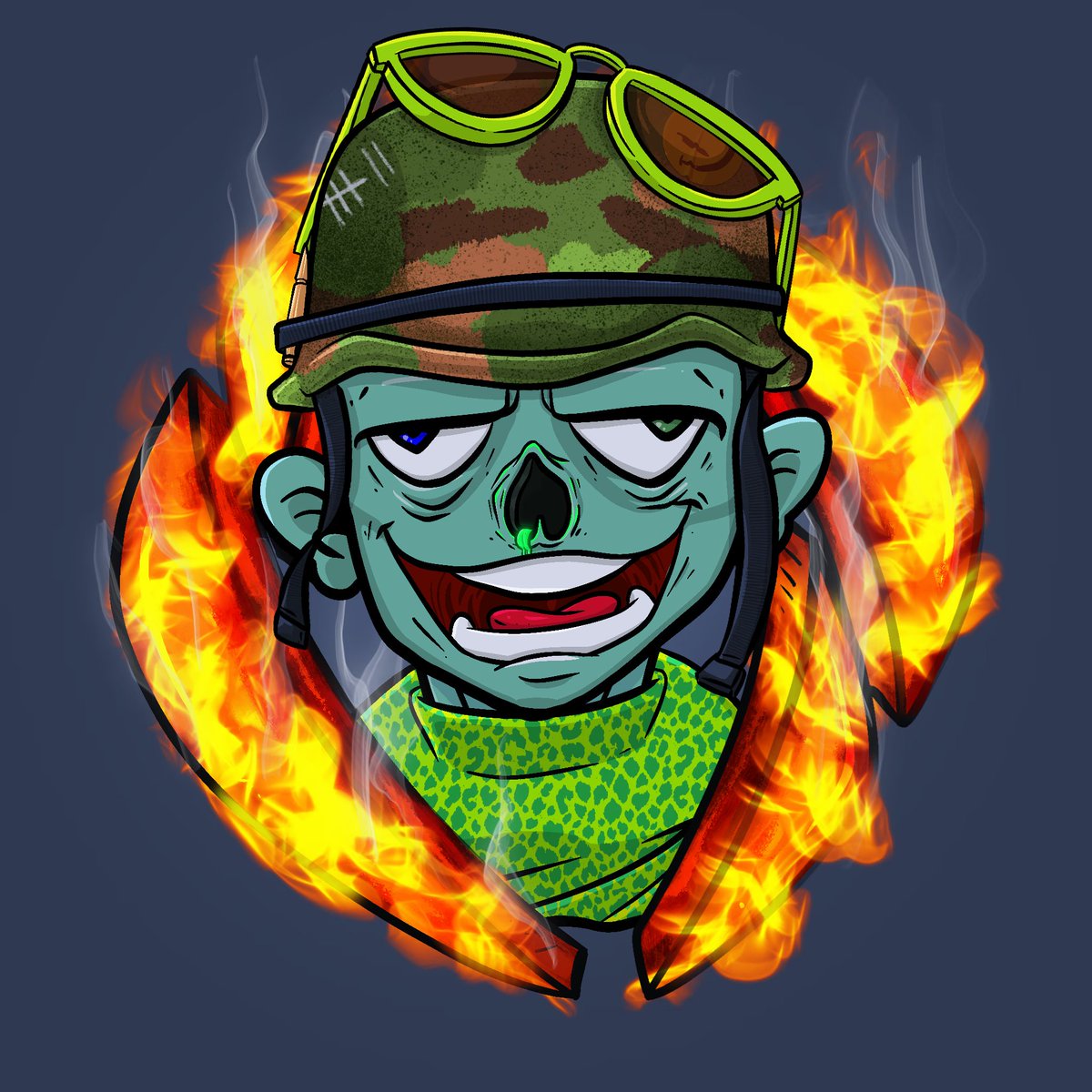 CryptoRotuman's tweet photo. Love the aesthetics of my Flamed Zombie! @ENSMaxisNFT #maxisflames #π₯gang #flamegang #ensmaxis https://t.co/3aXCzzEaIj