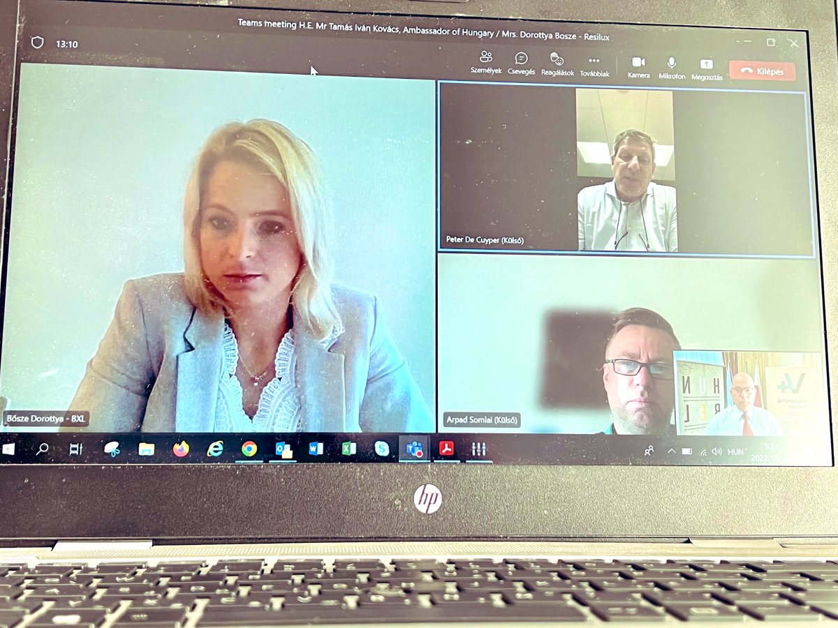 tamasivankovacs's tweet photo. Excellent online meeting with Peter De Cuyper, #Belgian co-CEO & Árpád Somlai, MD Central Europe of PET & preforms manufacturer #Resilux, one of our most prominent Belgian 🇧🇪 investors. The company has been operating significant production capacity in #Hungary 🇭🇺 since 2002. https://t.co/x0JhC4uk78