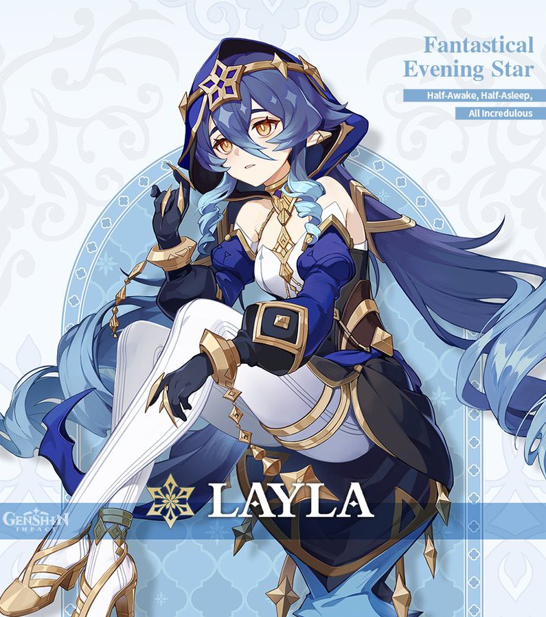 dailylaylas's tweet photo. hihi #genshintwt !! this is a new daily account for the new character layla 💙  please rt/like to spread the word if you can, so excited to post  (˶ᵔᵕᵔ˶) ☆ https://t.co/rHGjcamVcl