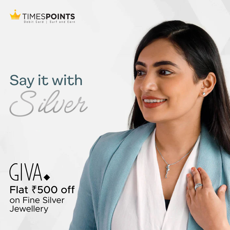 TimesCardDebit's tweet photo. The gifting season is here. What are you buying for your loved one? Get flat Rs 500* on certified silver jewellery from @GivaJewellery with your HDFC Bank Times Points Debit Card.

#silver #jewellery #finejewellery #gift #festiveseason #certifiedsilver #offers #promotions #deals https://t.co/PLysqN8AcP