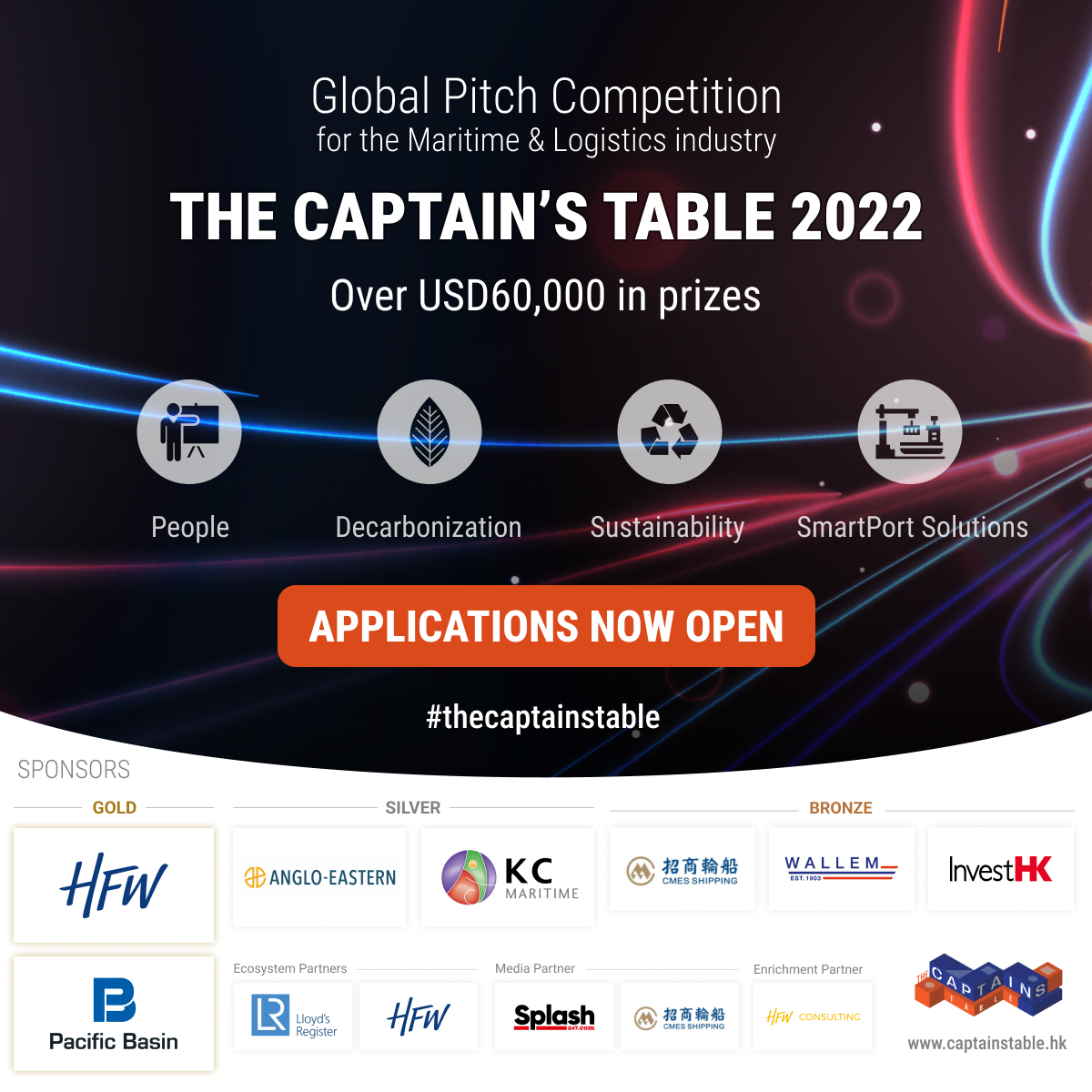 angloeasterngrp's tweet photo. #TheCaptainsTable is back! This year they're recruiting start-ups across 4 main tracks: #People #Decarbonization #Sustainability #SmartPorts. Enter before Oct 31 for a chance to pitch live to industry stakeholders/investors &amp; win USD 30,000. Visit https://t.co/VHePKgTfBE for more https://t.co/Qk45PwfpSY