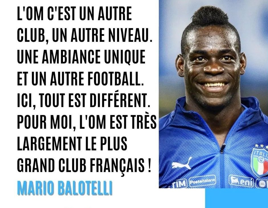 FootFrancki's tweet photo. OM 🔵⚪ Déclaration Mario Balotelli 🇮🇹 💪 

@OM_Officiel @FinallyMario @JacquesCardoze @Ligue1UberEats #TeamOM https://t.co/AAhmfABNiK