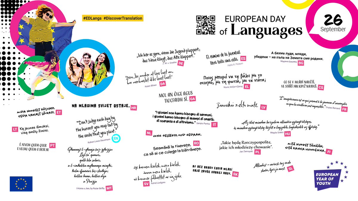 Today is #EDLangs! 🇪🇺🗣️

#HaDEA is funding projects that improve #translation tools and platforms, contributing to reducing cultural differences 💬

Get in touch with your national contact point and celebrate multilingualism across the #EU! 
 👉 ec.europa.eu/info/departmen…

#H2020