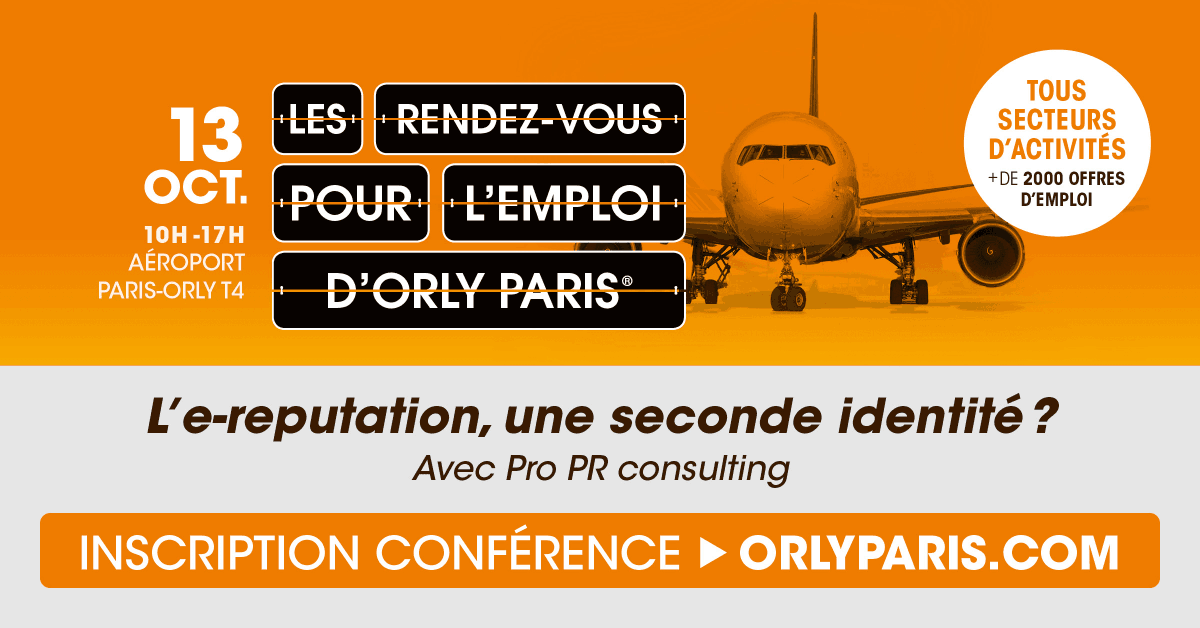 ProPRConsulting's tweet image. La saison 2022-2023 des conférences #ProPR est lancée !

Retrouvez-nous le 13 Octobre prochain pour deux interventions à @Orly_Paris pour parler d&apos;e-reputation (normal). 

A la recherche d&apos;un emploi ? Plus de 2000 offres y seront proposées, et vous pourrez aussi nous rencontrer !