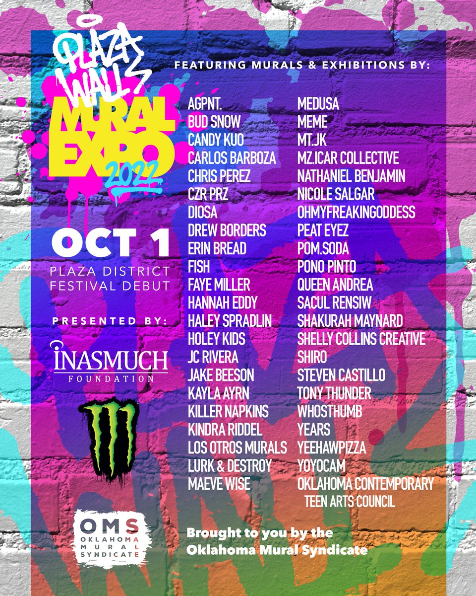 Check out the lineup for this year's <a href="/PlazaWalls/">Plaza Walls—2023 Mural Expo: Sept 30th</a> -- IT'S BONKERS!!! So much talent!