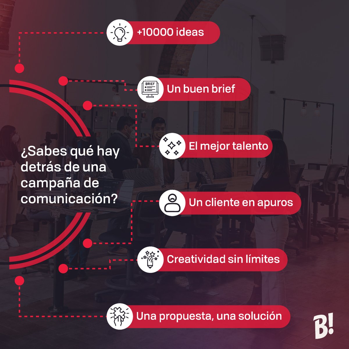 Para crear una buena campaña de comunicación, se requiere de grandes ideas creativas.🖌️

Nosotros somos expertos en hacer que esas ideas ayuden a tu marca. 🇨🇲

¡Hagamos simbiosis! 😎
Visítanos en birth.mx o llama al 22 1188 5082.