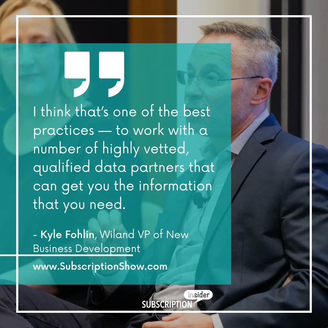 KGSexton's tweet image. Working with a data partner can not only expand your customer list but help increase your bottom line! Find out what #SubShow speaker Kyle Fohlin recommends: buff.ly/3vcBbpZ

Attend #SubscriptionShow22 to get advanced strategies for what's next: buff.ly/3PSekry