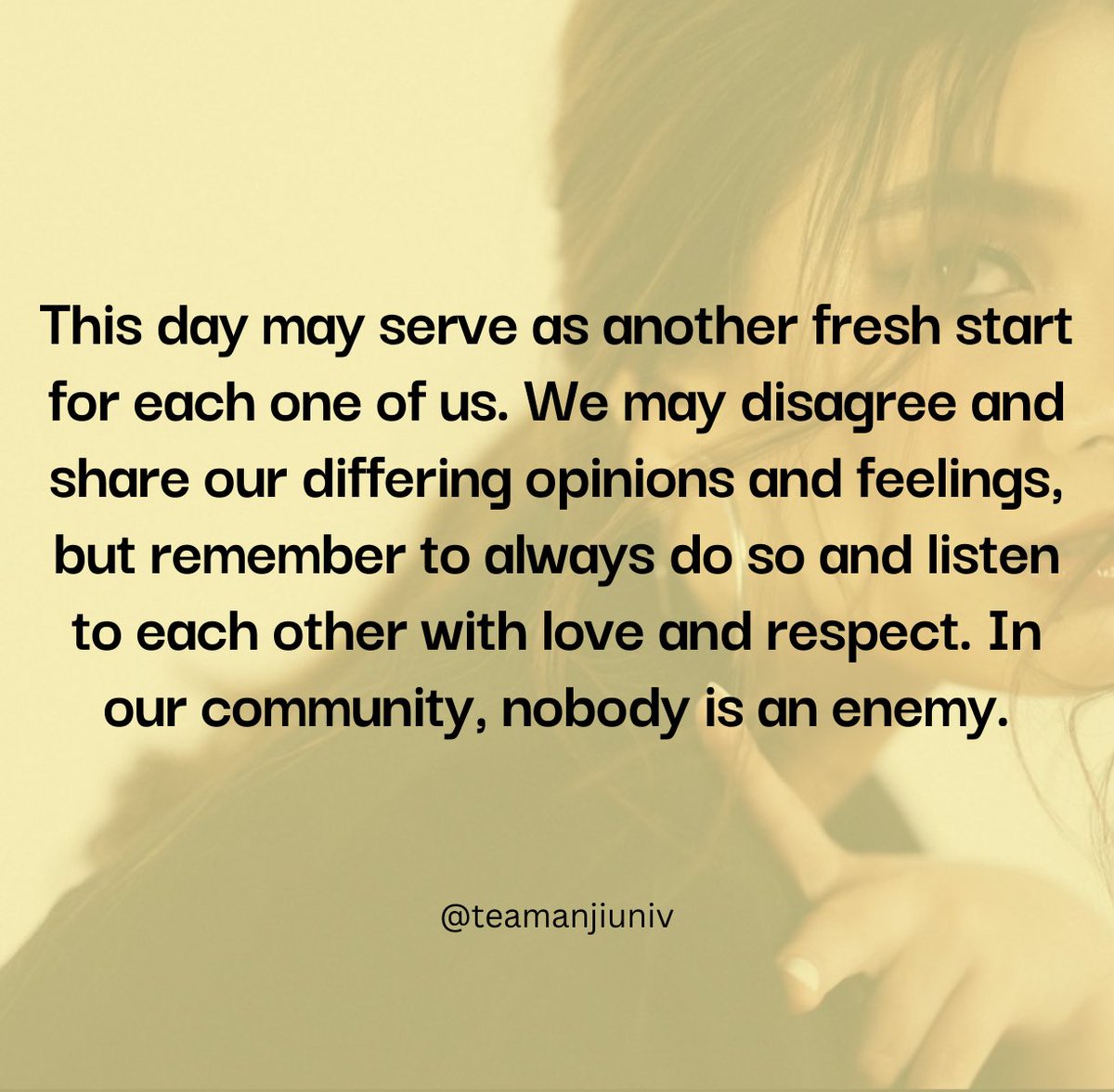 teamanjiuniv's tweet photo. Let us never allow our differences and the diversity of our opinions to cause disunion within our fan family. Happy Sunshines Day, everyone!

WE LOVE YOU ANJI
#AnjiSalvacion • @anjisalvacion https://t.co/OjfraUNR9w