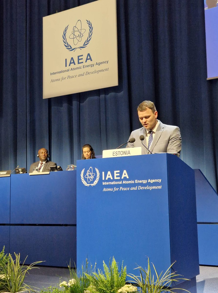 Minister Madis Kallas at the #IAEAGC: We must do everything to prevent a nuclear disaster from happening to Ukraine At the #IAEAGC, the central topic is how to ensure the security of nuclear facilities in Ukraine, which have been threatened by the Russian military invasion.