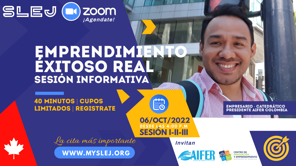 My_SLEJ's tweet photo. Asiste vía ZOOM a las sesiones informativas "Emprendimiento Exitoso, Emprendimiento Real" Regístrate. https://t.co/NGKXRPJNkm https://t.co/iB9QAjxZNn