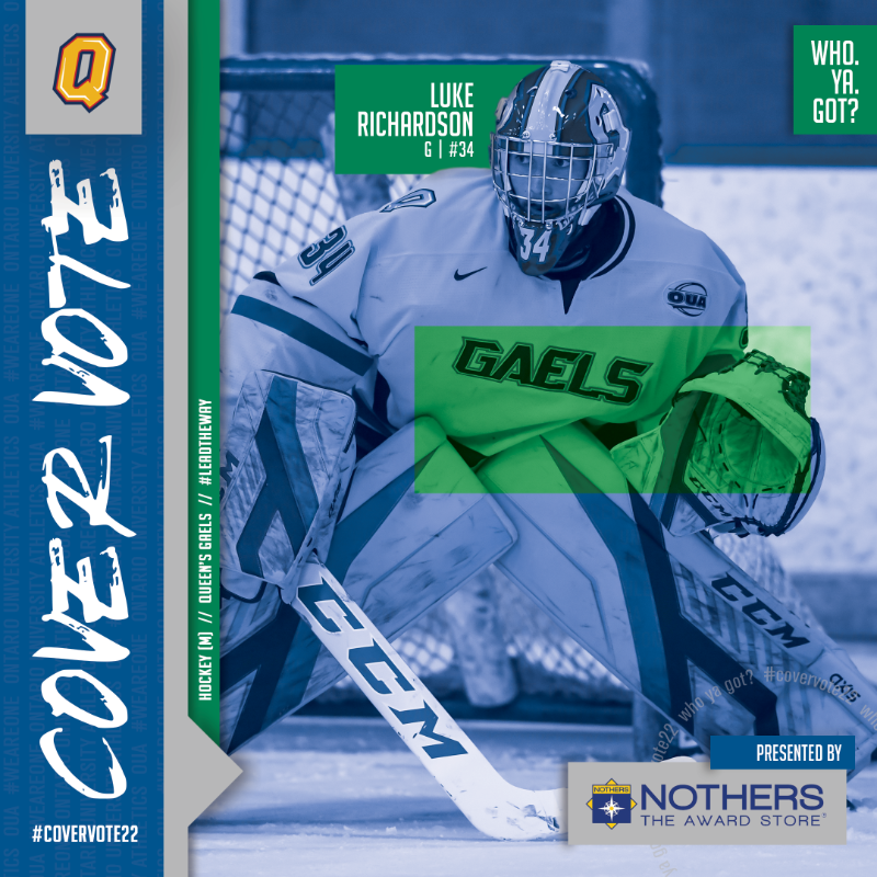 OUAsport's tweet photo. 🏒 Round 1 | Group 4

🗳️ Parker Bowman, @nulakers 
🗳️ Luke Richardson, @queensgaels 
🗳️ Aaron Boyd, @CURavens 
🗳️ Franco Sproviero, @WesternMustangs 

@NothersAwards is asking....Who. Ya. Got? 🤔

#WeAreONE | #CoverVote22