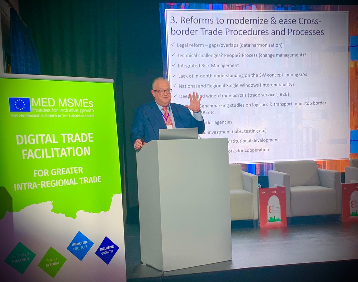 MED_MSMES's tweet photo. Trevor O’REGAN (@TrevorORegan2), Trade Facilitation Expert, @MED_MSMES: "#Digitalisation is about converting the way people work with the help of #IT – it facilitates #MSME access to #information (think #trade #portals),..."
#Singlewindows #Tech #Portnet #SMEs #Digital #TABADOOL https://t.co/0HIMjsMRwg