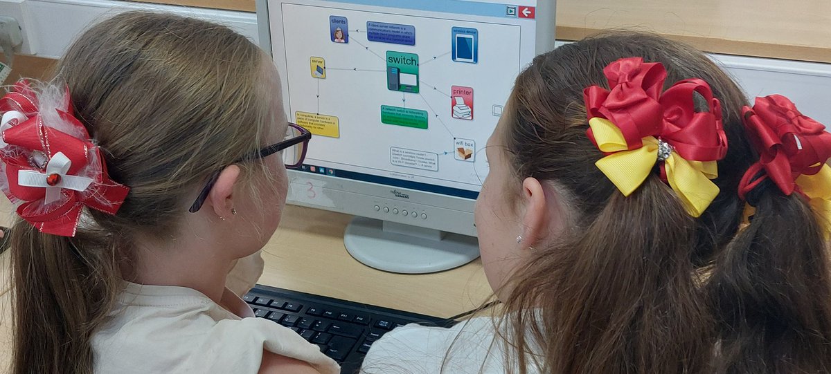 MGLWORLD_Craig's tweet photo. Classes 9 and 10 @HolyNamePrimary used #2connect to map out the school's network. They added notes to explain what each component does. @purpleMash https://t.co/Nb7ZdE3OmU