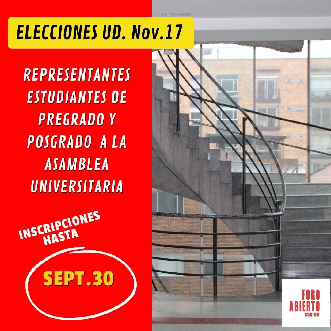 Forocsu's tweet photo. #ELECCIONESUD Aspirantes a participar en los procesos electorales, YA está a su disposición el FORMULARIO de inscripción VIRTUAL. Las inscripciones están abiertas hasta el 30 DE SEPTIEMBRE. 👉visite el Blog de Elecciones UD. https://t.co/6eQR9wiM6Y
/. https://t.co/5dhLBpzd1l