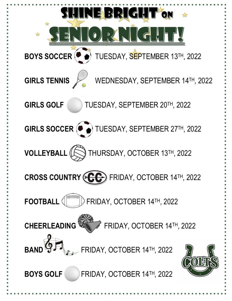 ColtsHS_soccer's tweet photo. Tomorrow night at between the boys 5:00 game and the girls 7:00 game we will celebrate our senior girls! Come cheer on our teams and support our 5 senior girls! @ColtsHS_soccer @ColtCorral_2023 https://t.co/XvEKJfYmJE