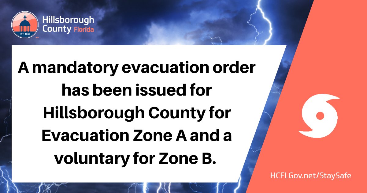 Hillsborough County issues evacuation order for Zone A