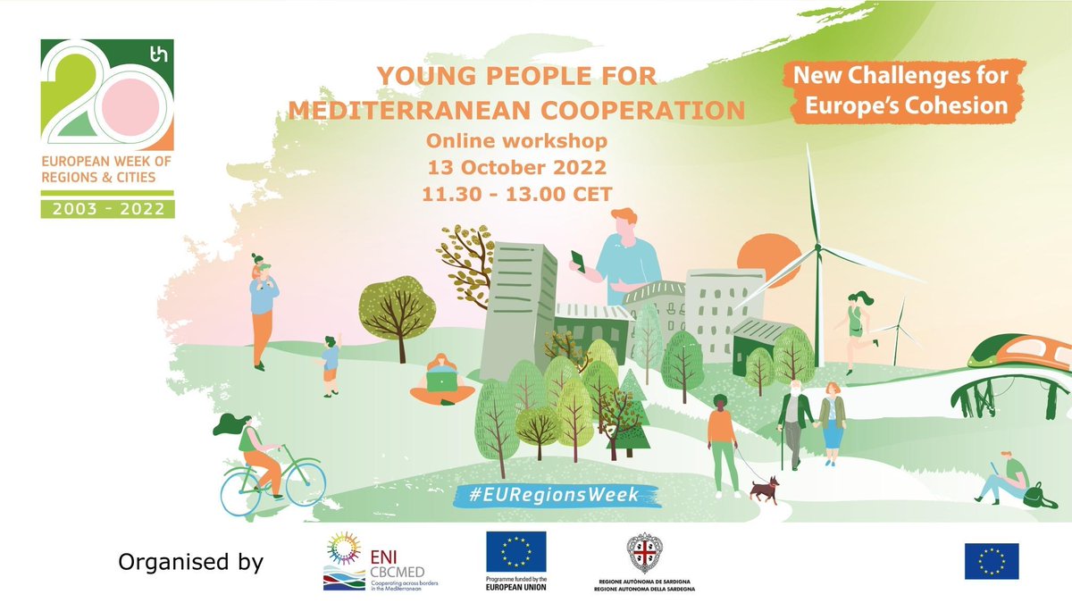 📣Want to hear inspiring stories of young people engaged in 🌍#Mediterranean #cooperation 👉Register now to our workshop at the European Week of Regions and Cities #EURegionsWeek 📌Online, 13 October - 11.30-13.00 CET 🔗enicbcmed.eu/young-people-m…