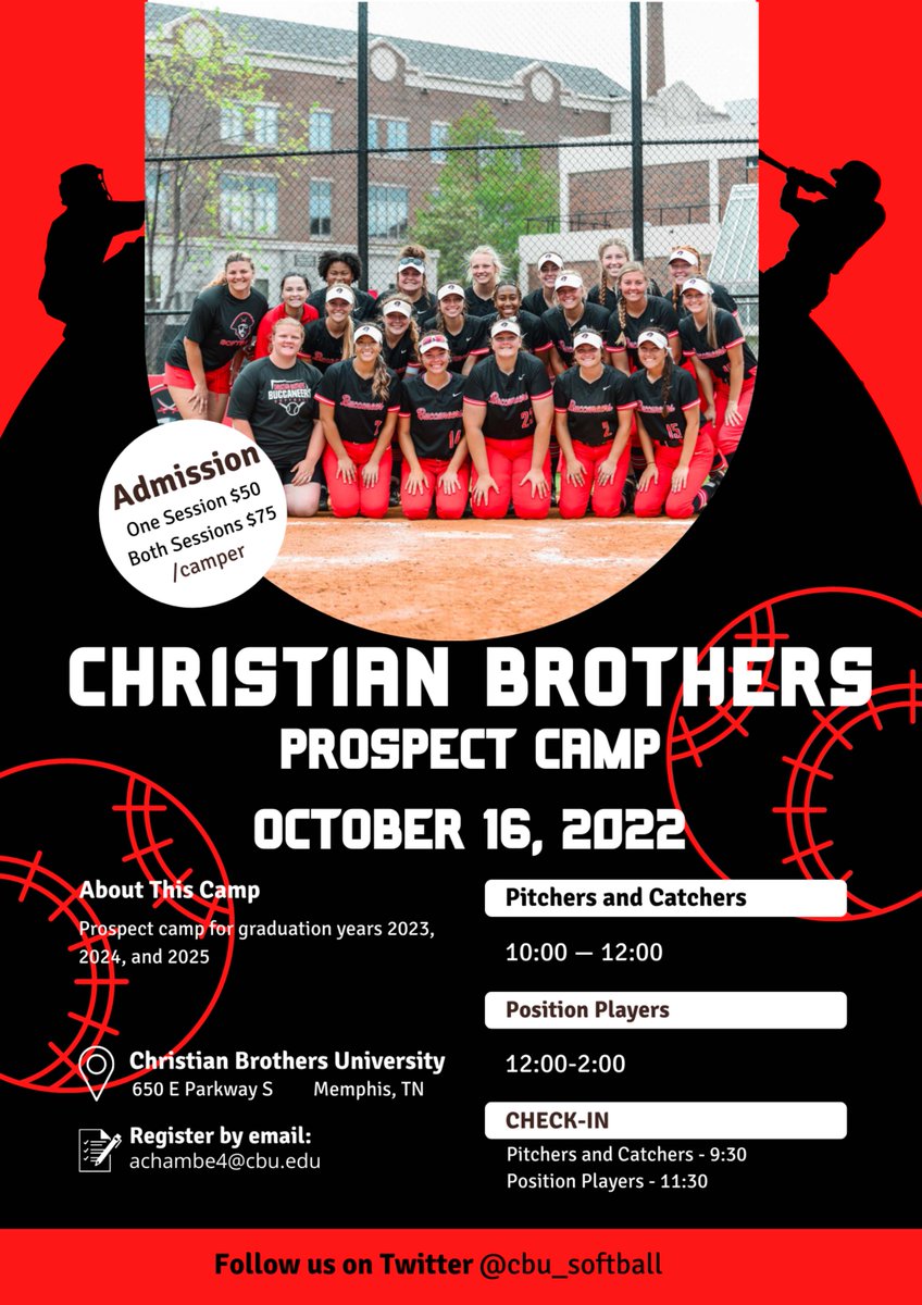 CBUBucsSb's tweet photo. 🚨 PROSPECT CAMP🚨

Join us on Sunday, Oct. 16 for our Prospect Camp, where we will be looking at members of the class of 2023, 2024 and 2025. #BUCNation @_CoachWheeler https://t.co/qBY7gsOfjZ