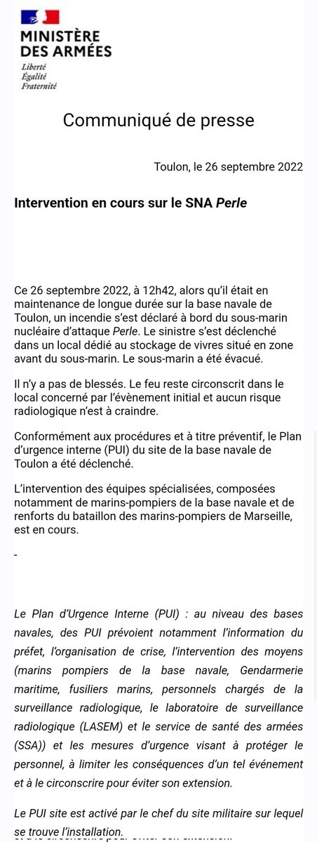 Cecmed_Off's tweet photo. [#CommuniquéDePresse] Intervention en cours sur le SNA Perle 👇 https://t.co/gPjm9YmZdX
