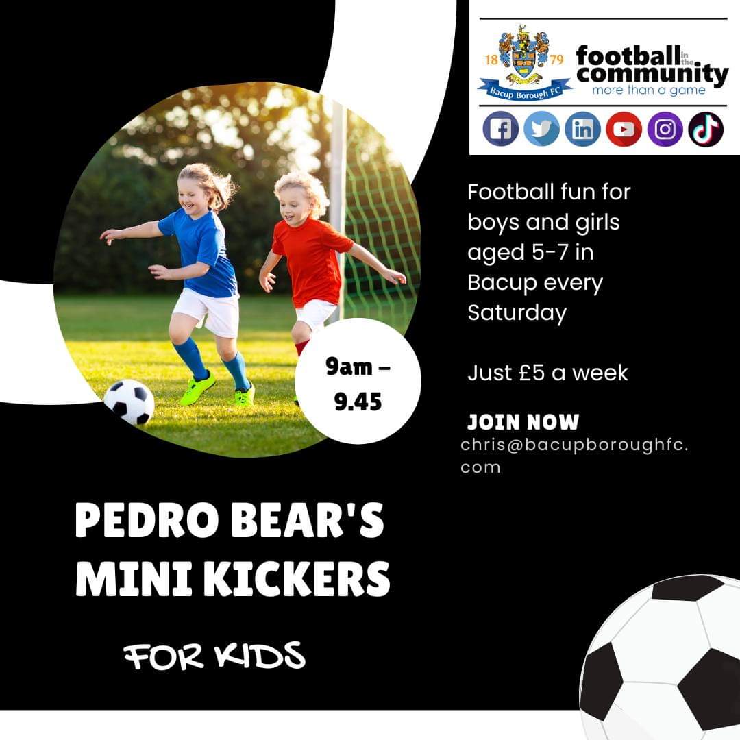 BacupFitc's tweet photo. Starting Saturday 8th October
PEDRO BEARS MINI KICKERS AT THORN PRIMARY SCHOOL, BACUP.
Join Coach Rob for football fun and you can book your place today by emailing chris@bacupboroughfc.com
#pedrobear #football #minikickers @BacupBoro https://t.co/pbn1AHsMyo
