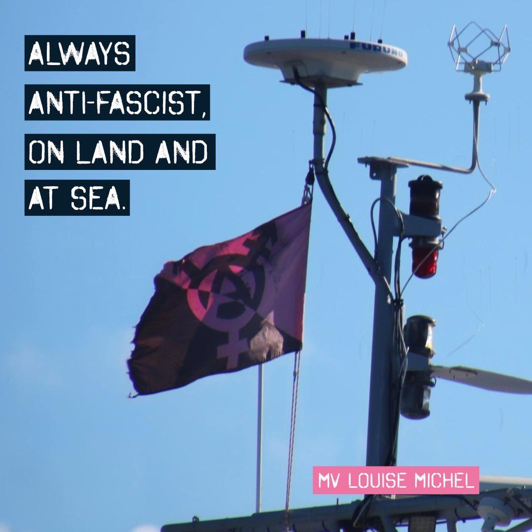 The Louise Michel is back in the central Mediterranean. As fascists are rising in Italy and elsewhere, solidarity and anti-fascist action is more important than ever. #SolidarityAndResistance #SAR #SearchAndRescue #LeaveNoOneBehind
