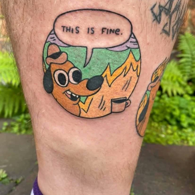 UnacceptableGa's tweet image. What do we say when people say we need therapy, that's right we get a meme tattooed 🤣🤣