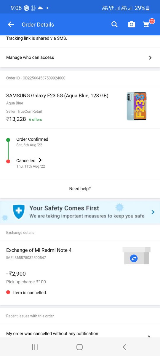 Me_swapnilwagh's tweet photo. @flipkartsupport @Flipkart 
Please provide me the reason why it's get cancelled. https://t.co/MvV7Fh8KSo